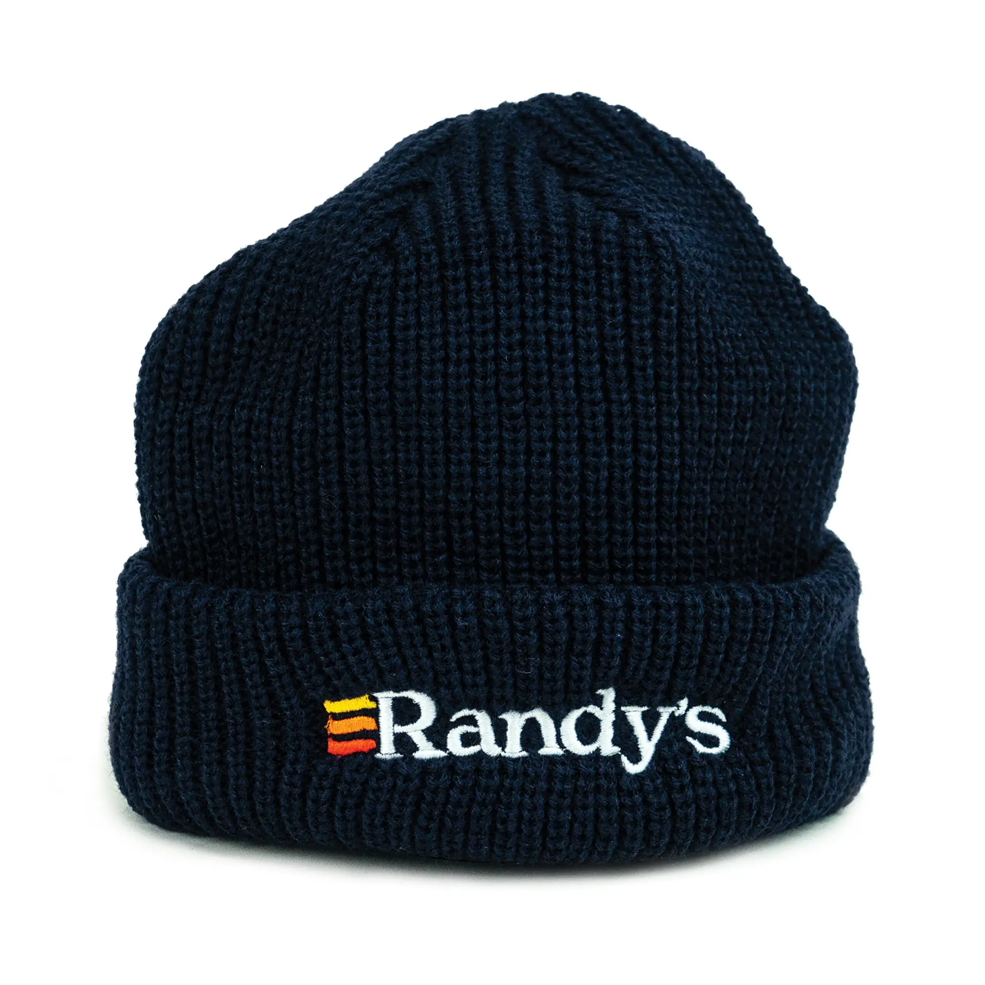 Randy's Navy Fisherman Beanie – Embroidered Logo Knit Cap